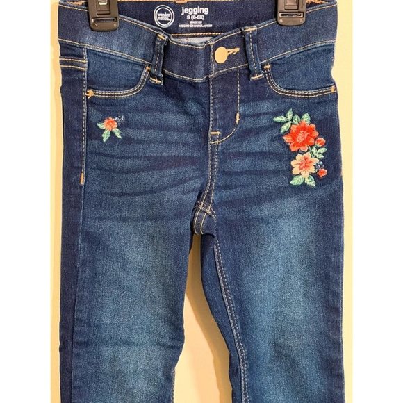 ✨ 5 For $15 ✨ Pants Girls Wonder Nation Flower Embroidered Jeggings Size 6x - Picture 4 of 6